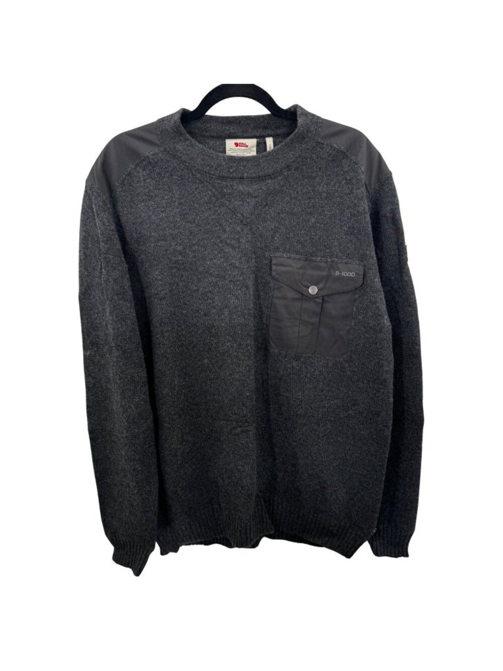 Fjallraven Torp Mens Crewneck Gray Knit Sweater XXL G-1000 Pocket Outdoor